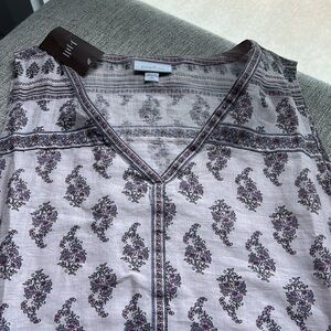 J.Jill Sleeveless Patterned Dress Pure  linen medium NWT Made in Indonesia